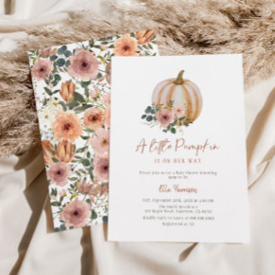 A Little Pumpkin Floral Fall Baby Shower Invitation