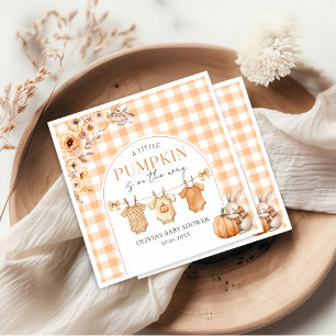 A Little Pumpkin Floral Fall Baby Shower Napkins