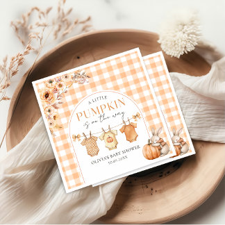A Little Pumpkin Floral Fall Baby Shower Napkins