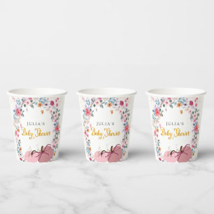 A little Pumpkin Flower Wreath Fall on the Way Paper Cups