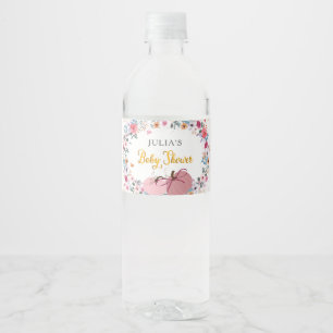 A little Pumpkin Flower Wreath Fall on the Way Water Bottle Label