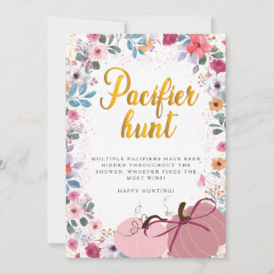 A little Pumpkin Flower Wreath Fall Pacifiers Hunt Invitation