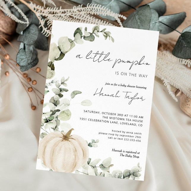 A Little Pumpkin Gender Neutral Baby Shower Invitation (Creator Uploaded)