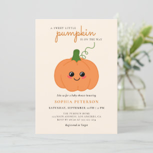 A Little Pumpkin Gender Neutral Fall Baby Shower Invitation