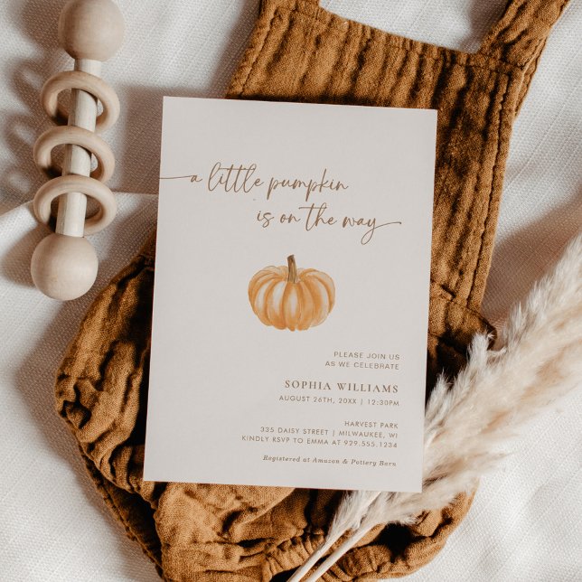 A Little Pumpkin Gender Neutral Fall Baby Shower  Invitation (Creator Uploaded)