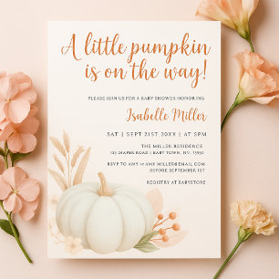 A Little Pumpkin Gender Neutral Fall Baby Shower Invitation