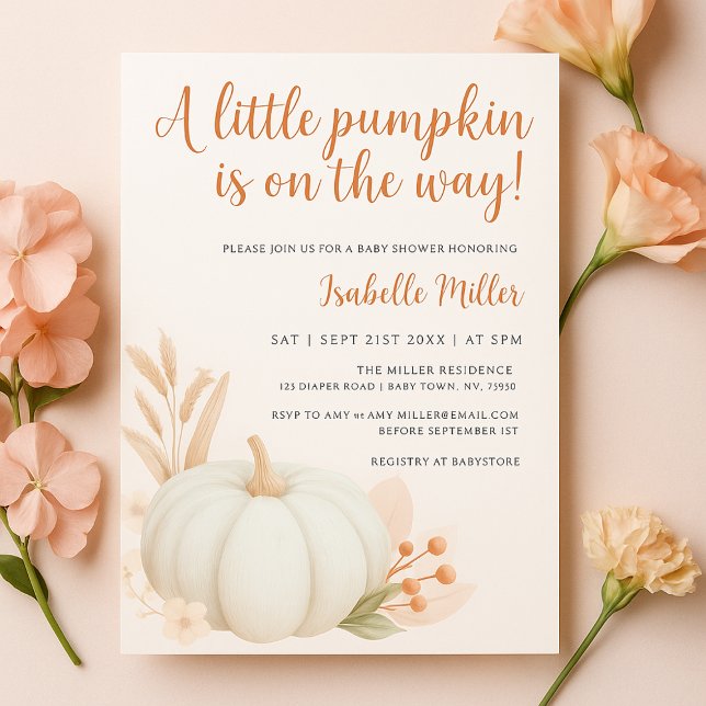 A Little Pumpkin Gender Neutral Fall Baby Shower Invitation (Creator Uploaded)