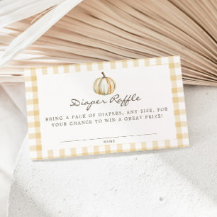 A little Pumpkin Gingham Diaper raffle Enclosure Card