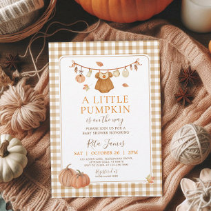 A Little Pumpkin Girl Baby Shower Autumn Fall Invitation