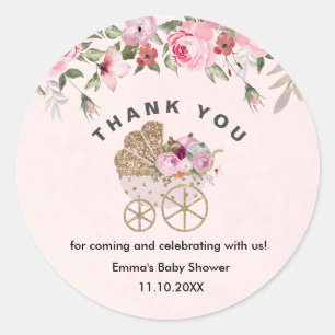 A Little Pumpkin Girl Baby Shower  Classic Round Sticker