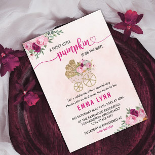 A Little Pumpkin Girl Baby Shower Invitation