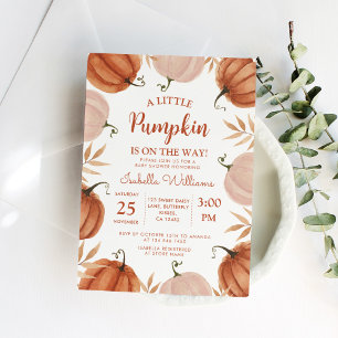 A Little Pumpkin Girl Baby Shower  Invitation