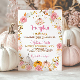 A Little Pumpkin Girl Baby Shower Invitation