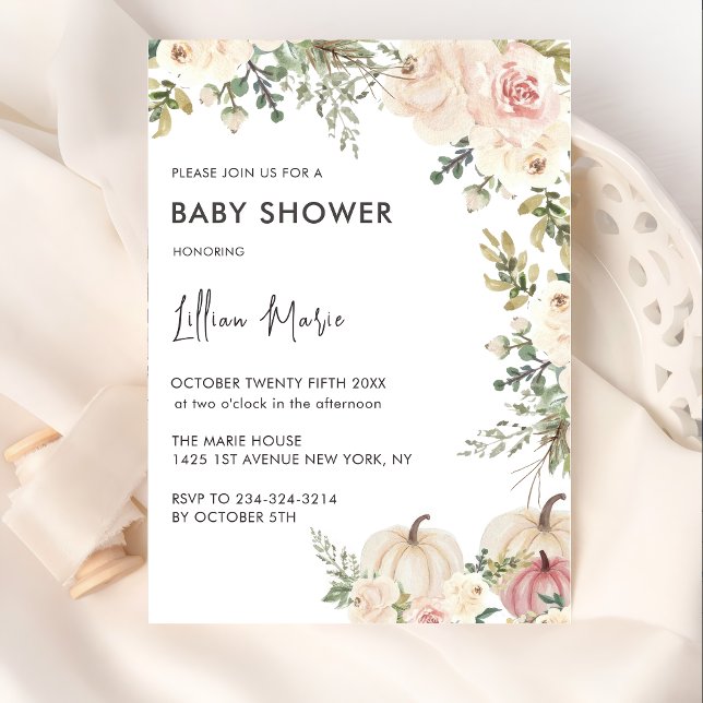 A Little Pumpkin Girl Baby Shower Invitation (Creator Uploaded)