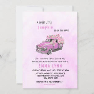 A Little Pumpkin Girl Baby Shower Invitation