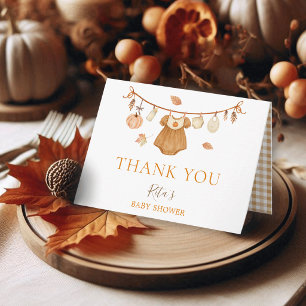 A Little Pumpkin Girl Fall Baby Shower Thank You Card