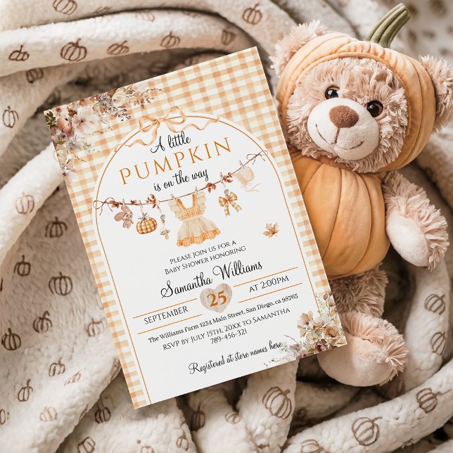 A Little Pumpkin Girl Modern Fall Baby Shower Invitation (Creator Uploaded)