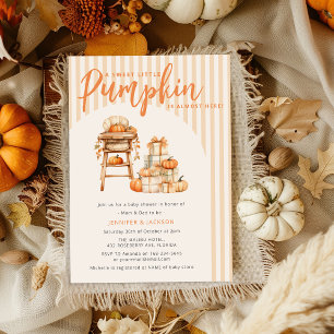 A Little Pumpkin Is Amost Here Baby Shower Invitation