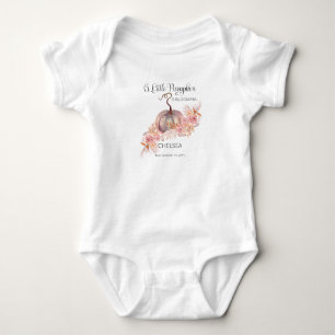 A Little Pumpkin Is Blooming Pink Baby Girl Bodysuit