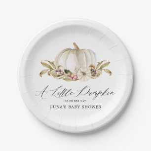A Little Pumpkin is her way Baby Shower  Paper Plate