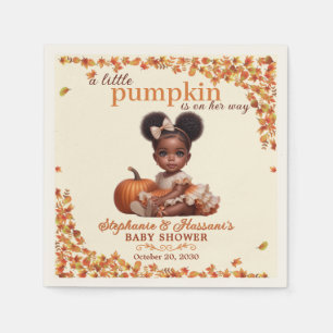 A Little Pumpkin is on Her Way Afro Puff Baby Girl Napkin