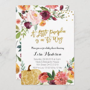 A little Pumpkin is on Its Way Fall Baby Shower Invitation