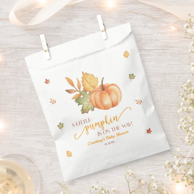 A Little Pumpkin Is On The Way! Baby Shower Favour Bags (Clipped)