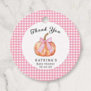 A Little Pumpkin is On the Way Baby Shower  Favour Tags