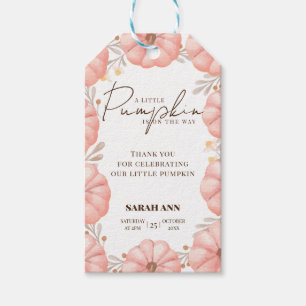 A Little Pumpkin Is On The Way Baby Shower Gift Tags