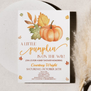 A Little Pumpkin Is On The Way! Baby Shower Invita Invitation