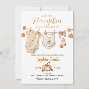 A Little Pumpkin Is on the Way Baby Shower Invitat Invitation