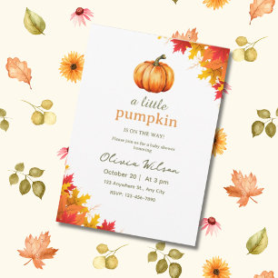 A Little Pumpkin Is On The Way Baby Shower Invitation