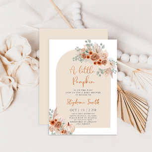 A Little Pumpkin Is On The Way Baby Shower Invitation