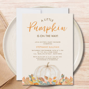 A Little Pumpkin Is On the Way Baby Shower Invitation