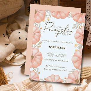 A Little Pumpkin Is On The Way Baby Shower Invitation