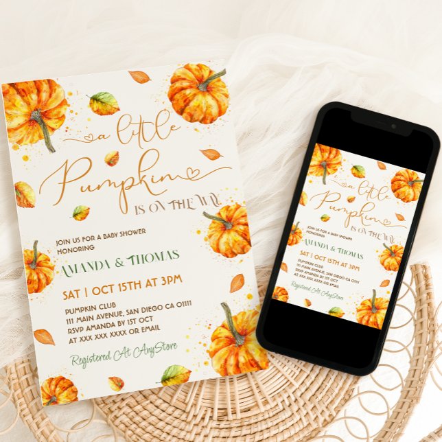 A Little Pumpkin is on the way Baby Shower Invitation (Creator Uploaded)