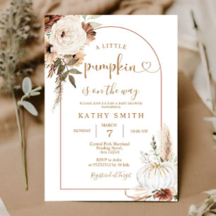 A little pumpkin is on the way Baby Shower Invitation