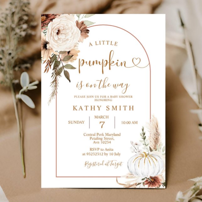 A little pumpkin is on the way Baby Shower Invitation (Creator Uploaded)
