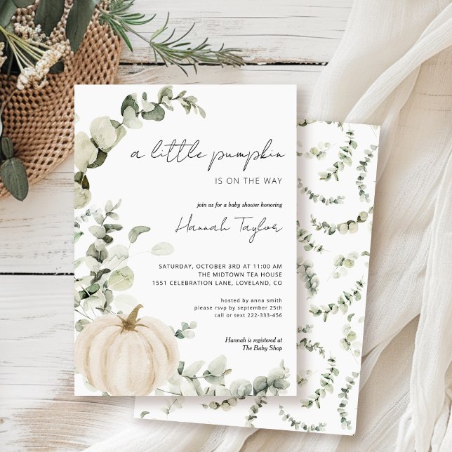 A Little Pumpkin is on the Way Baby Shower Invitation (Creator Uploaded)