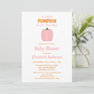 A Little Pumpkin Is On The Way Baby Shower Invitation