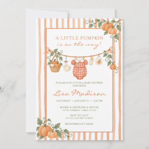 A Little Pumpkin Is on the Way Baby Shower Invitation