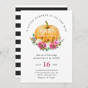 A Little Pumpkin is On The Way Baby Shower Invitation