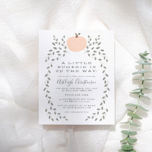 A Little Pumpkin Is On The Way Baby Shower Invitation Postcard
