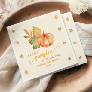 A Little Pumpkin Is On The Way! Baby Shower Napkin