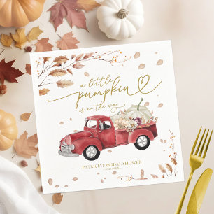 A Little Pumpkin Is On The Way Baby Shower Napkin