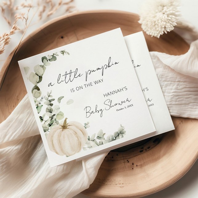 A Little Pumpkin is on the Way Baby Shower Napkin (Creator Uploaded)