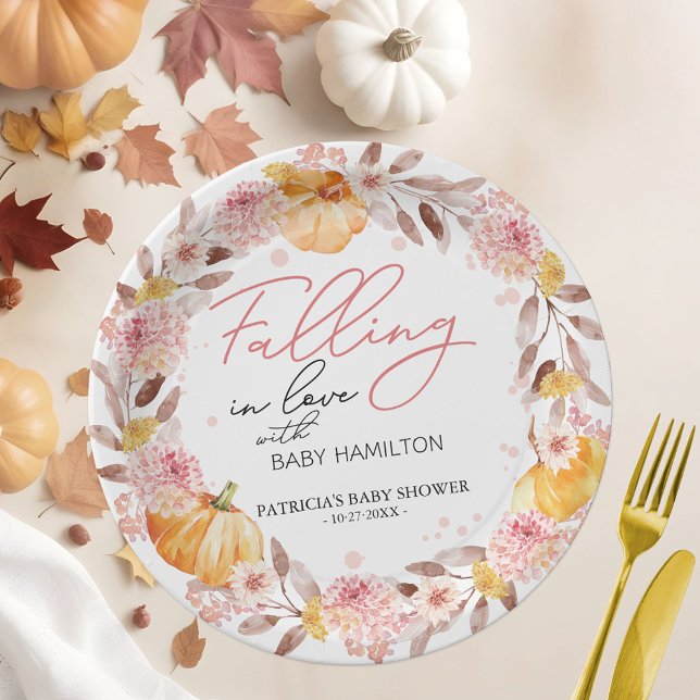 A Little Pumpkin Is On The Way Baby Shower Paper Plate (Creator Uploaded)