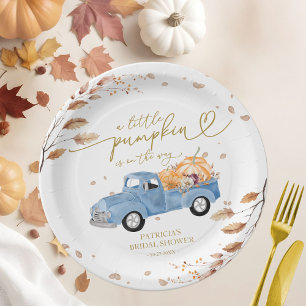 A Little Pumpkin Is On The Way Baby Shower Paper Plate