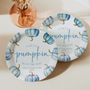 A Little Pumpkin Is On The Way! Baby Shower Paper Plate