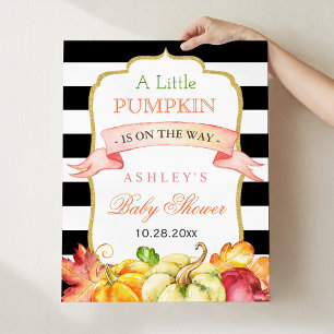A little Pumpkin is on the Way Baby Shower Sign